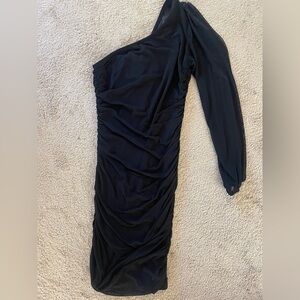 Elegant Black One-Shoulder Dress